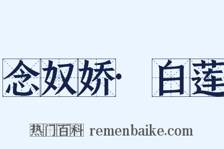 念奴娇·白莲是什么意思的图片